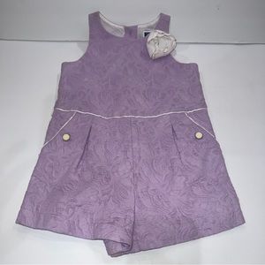 Janie And Jack Girl 2T Romper Lavender Purple Bouquet Lane  Sleeveless